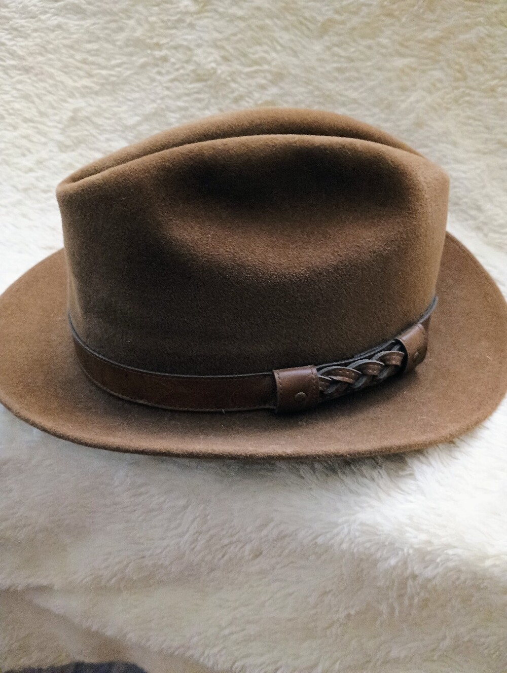 Vintage Biltmore Velvet Velour Fedora Hat 7 1/8 L Brown Coach House PGH